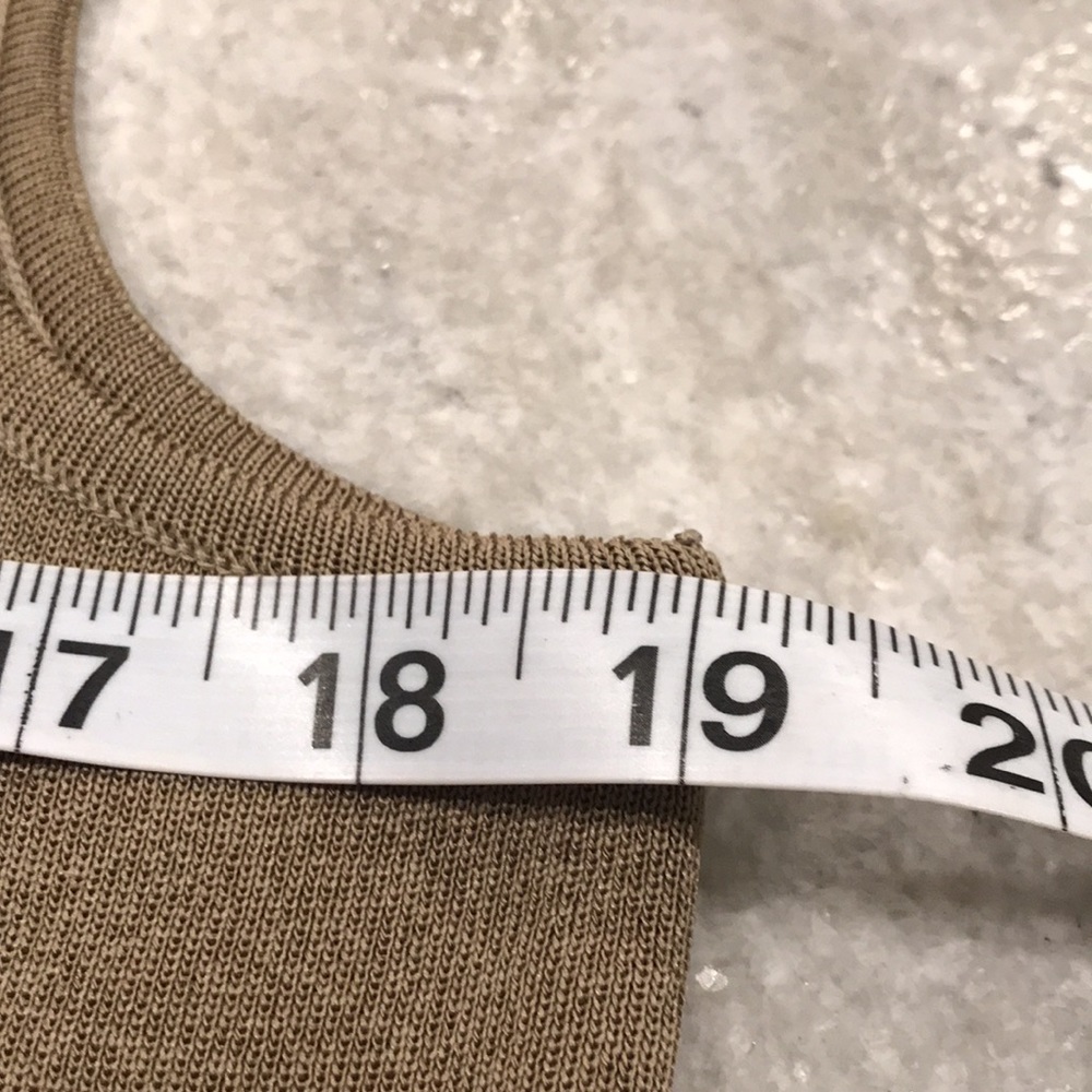Ming Wang Top Womens Medium Olive Taupe V Neck Tank Luxe Luxury Money - Picture 7 of 9